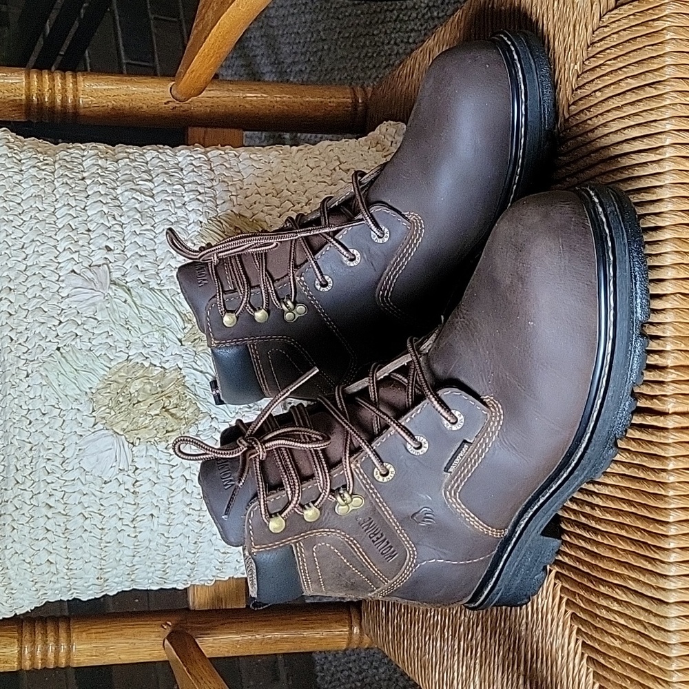 Wolverine Nolan composite toe, waterproof boots, brown, size 9M